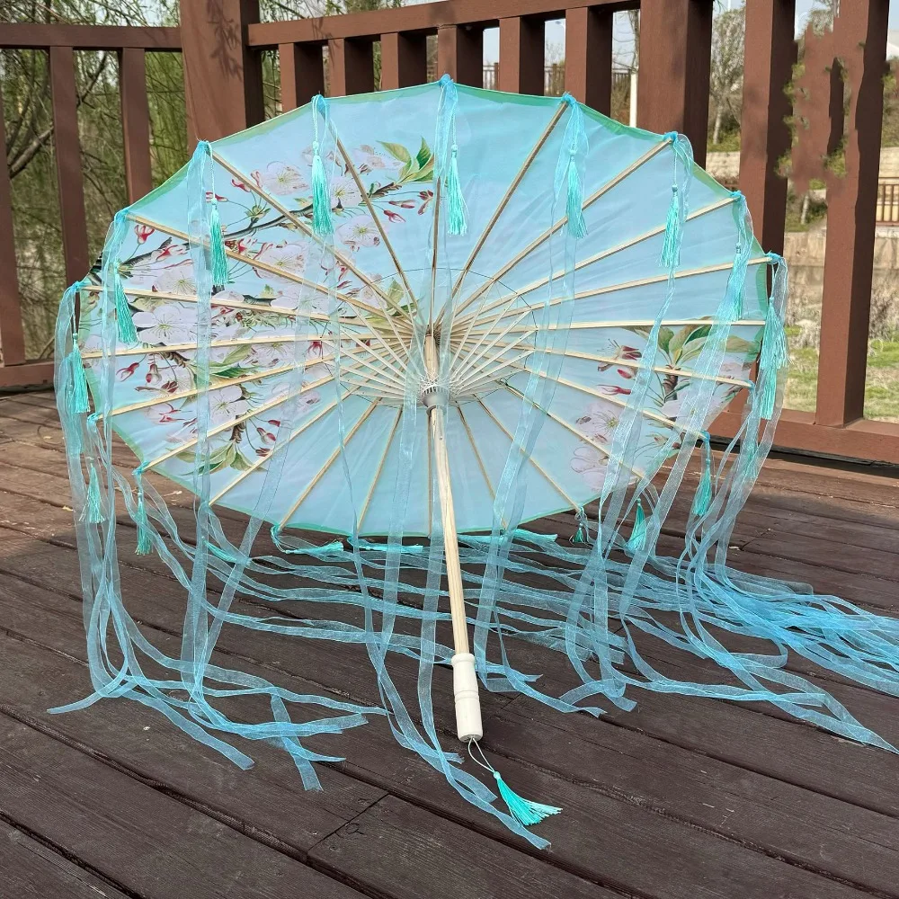 

Светодиодный китайский японский зонт ручной работы из пряжи, мультистиль, диаметр 70/82 см, антикварный танцевальный зонт для косплея