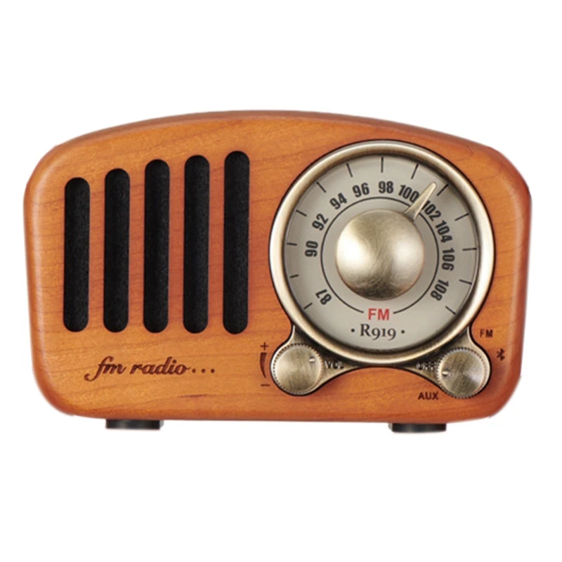 R919 Retro Radio Bluetooth Speaker, FM Radio with Old Fashioned Classic Style, Bluetooth, TF Card Slot,