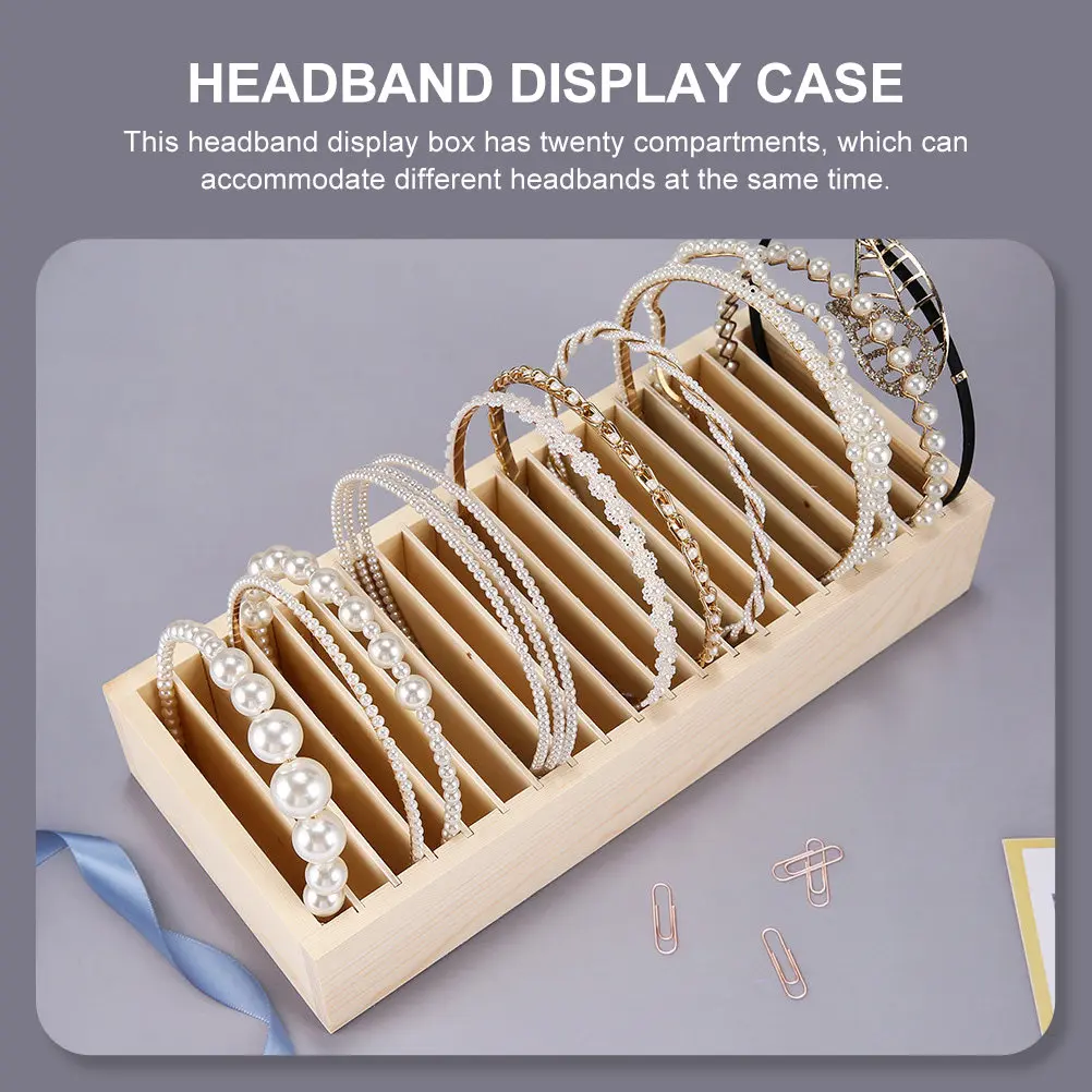 

Деревянный органайзер для повязок на голову с несколькими отделениями, съемный, настольный, для хранения и демонстрации, подарочная коробка, 1 шт.