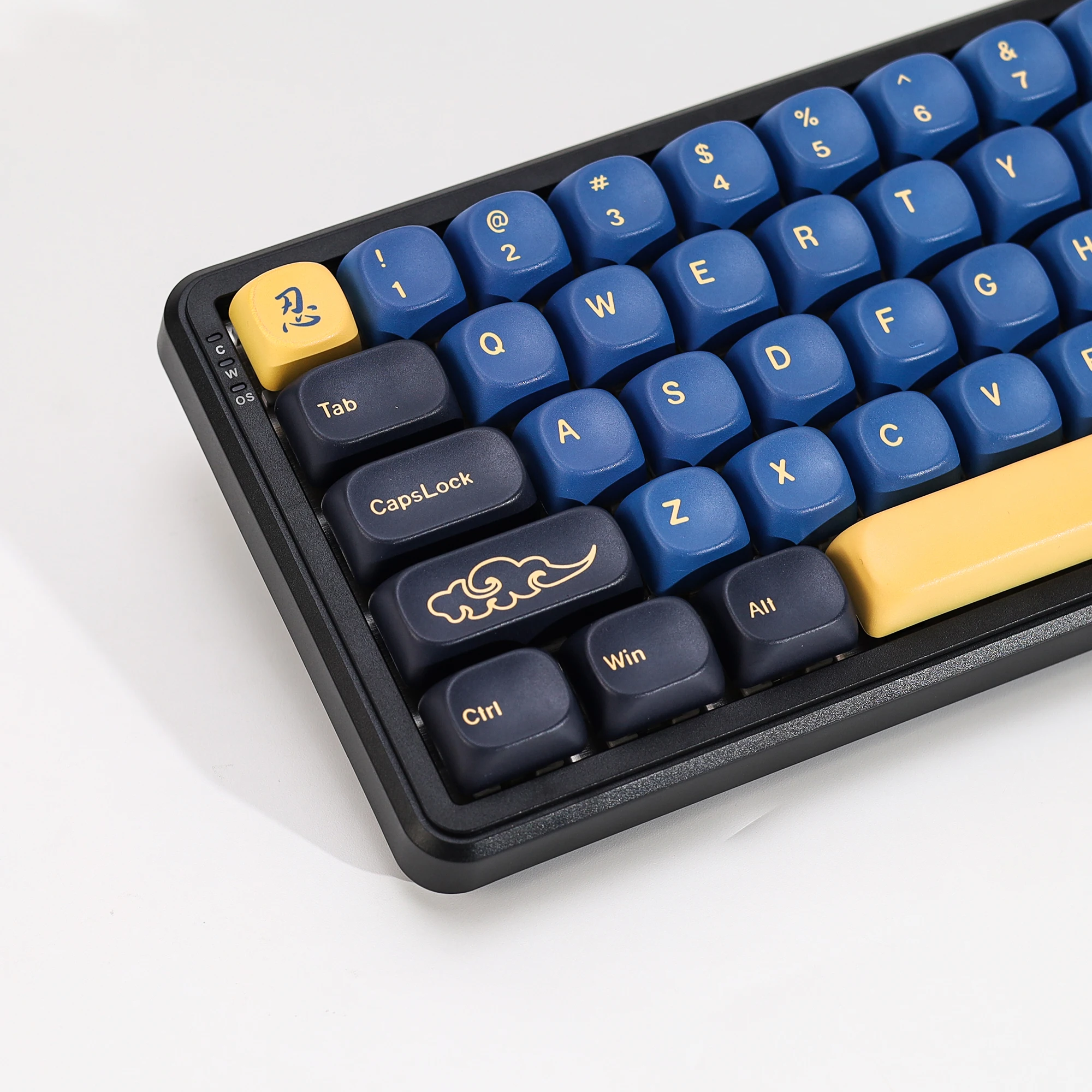KBDiy GMK Blue Samurai Tastenkappen Retro KOA MOA PBT Keycaps ISO Custom für 75% 60% Magnetische Gaming Mechanische Tastatur KIT Tastenkappen – Detail 17
