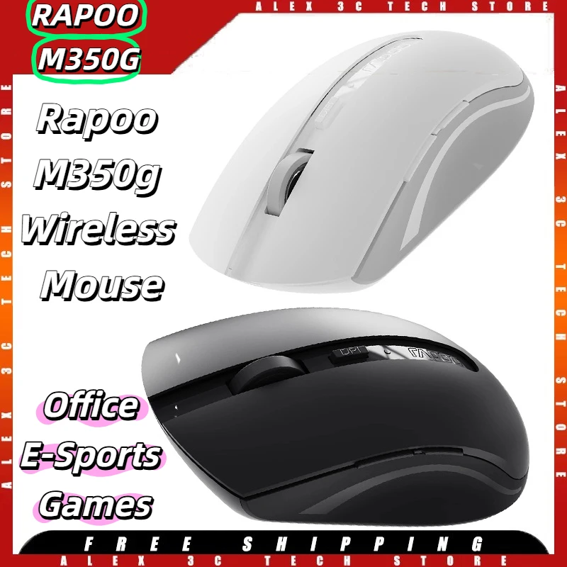 

Многорежимная мышь RAPOO M350G, беспроводная, 2,4G и Bluetooth 4.0 5.0, беспроводная, 2400 точек на дюйм, эргономичная бесшумная мышь для компьютера, ПК, ноутбука