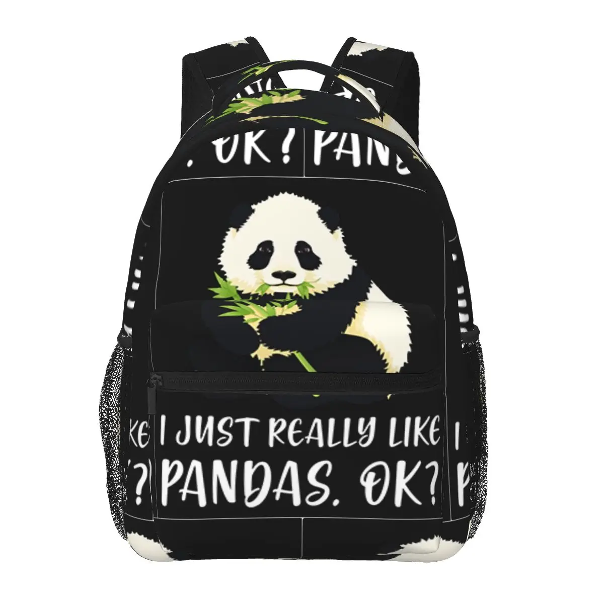 

I Just Really Like Pandas, OK Backpacks Boys Girls Bookbag Students School Bags Laptop Rucksack Shoulder Bag Large Capacity