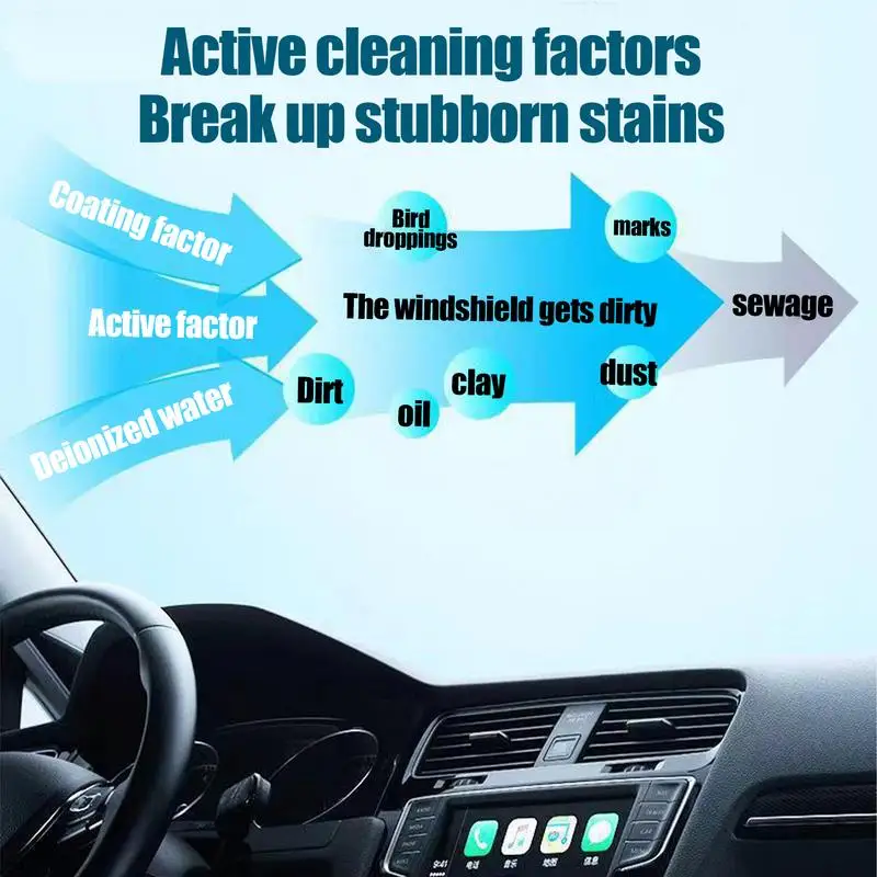 Car Front Window Oil Film Remover Cleaner For Auto And Home Car Windshield Cleaner Outdoor Window Cleaner Auto Glass Cleaner