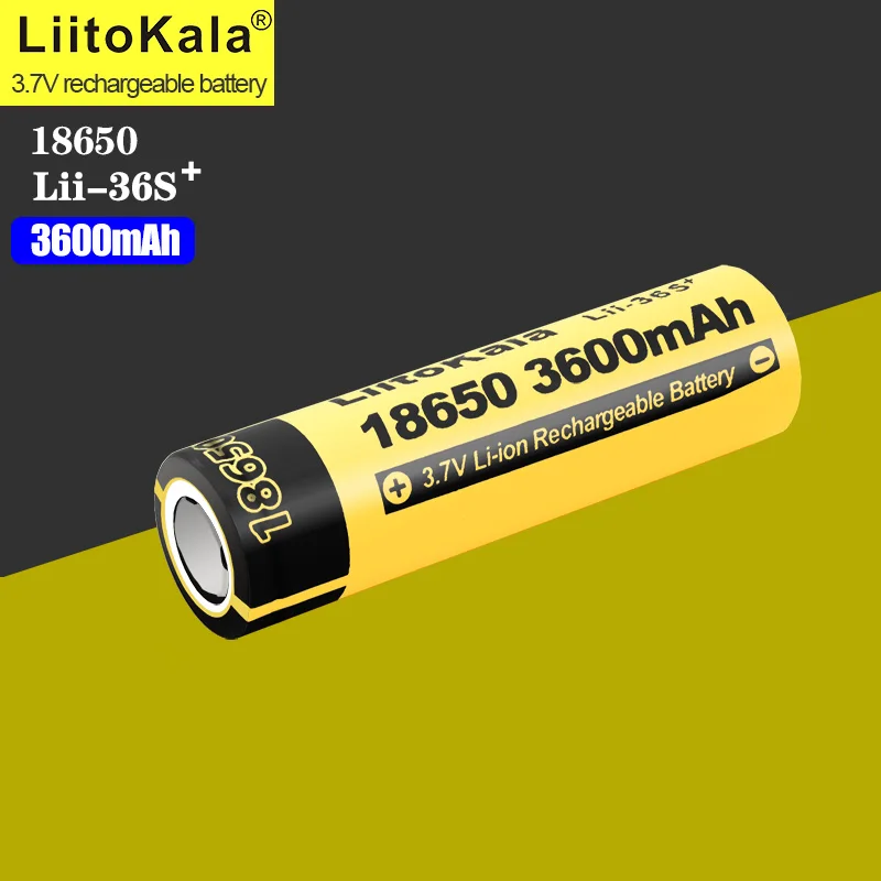 1-40 Uds LiitoKala Lii-36S 18650 batería 3600mah capacidad CDR 10A Max 20A 3,7 V batería recargable de iones de litio para linterna