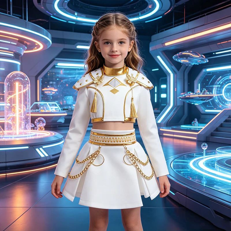 Girls White And Gold Cosplay C - Shoulder Pad Set In review and price