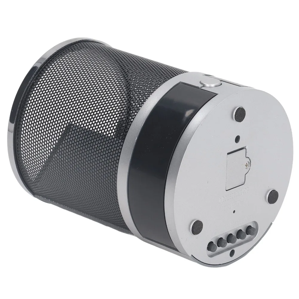 Temperature Detection Pen Holder Clock Iron Mesh Circular Design Storage Pen Holder Multi-Function Digital Alarm Clock Home