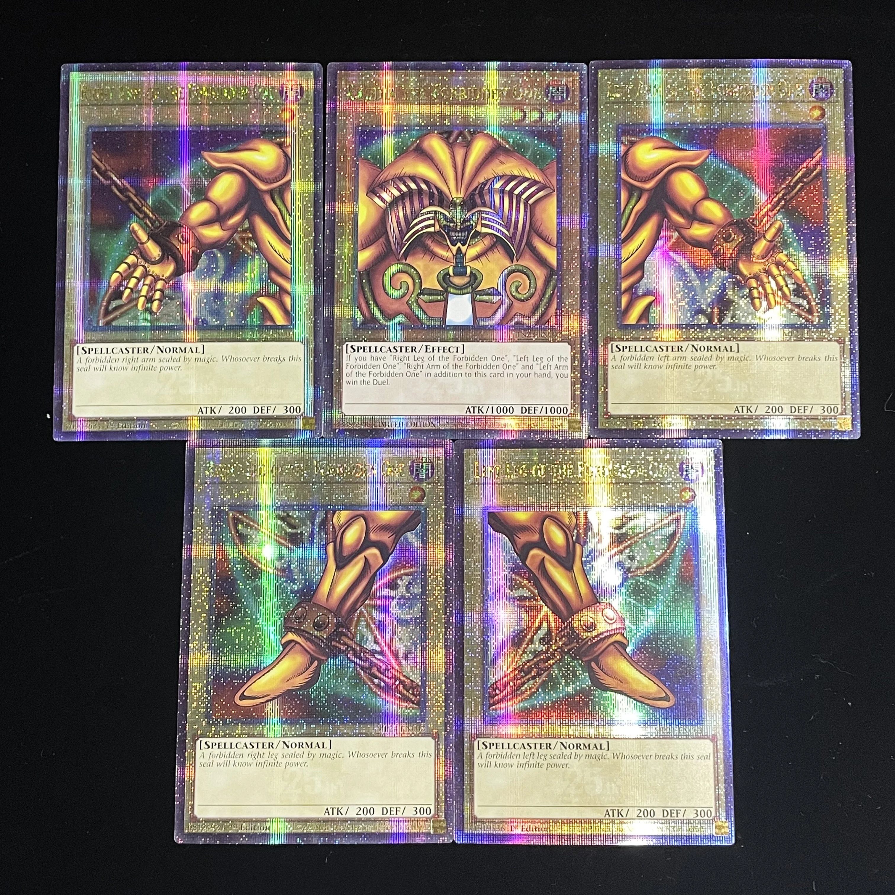 

YuGiOh!! Exodia The Forbidden One Complete 5 Cards Head Left/Right hands feet Quarter Century Secret Rare SET YGO 25th An Card