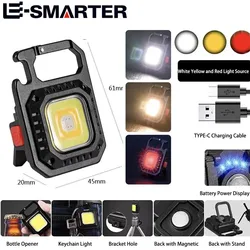 Outdoor Super Mini Portable LED Flashlight Keyring Rechargeable Multi Light Source Lamp with Magnet Bottle Opener Flashlight
