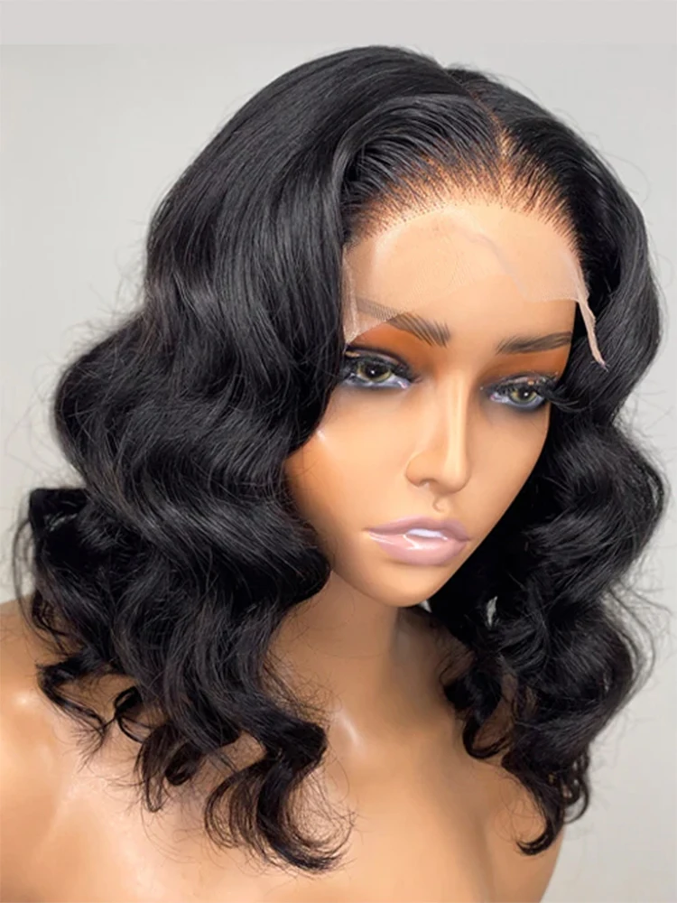 Wear And Go 4x4 Glueless Lace Closure Wig Ready To Wear Preplucked Loose Body Wave Short Bob Human Hair Wigs 13x4 Lace Front Wig