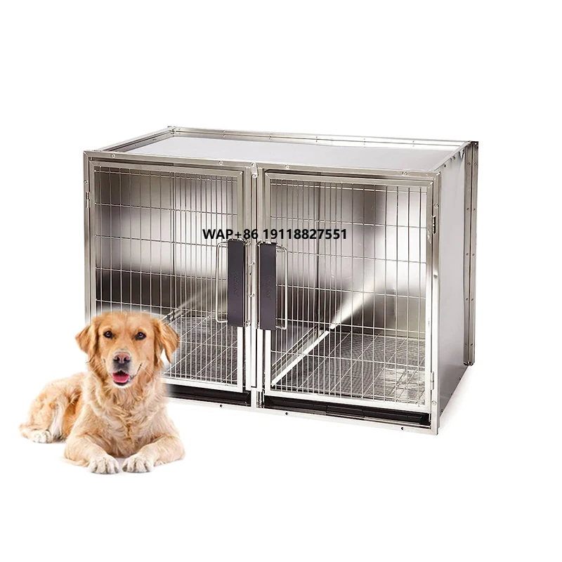 

Novelty Designed Heavy-Duty 304 Stainless Steel Pet Cage Indoor Foster Kennel for Large Dogs Metal Dog Cage Novelty Designed