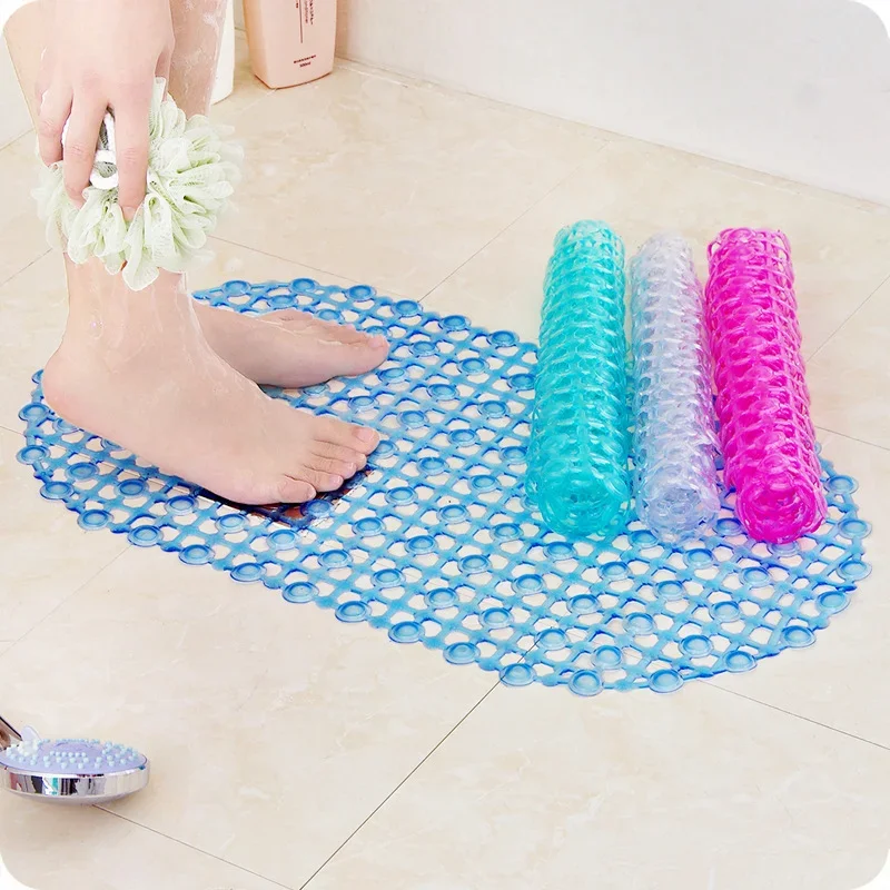 Transparent Non-Slip Shower Mat with Soft Massage, Bathroom Floor