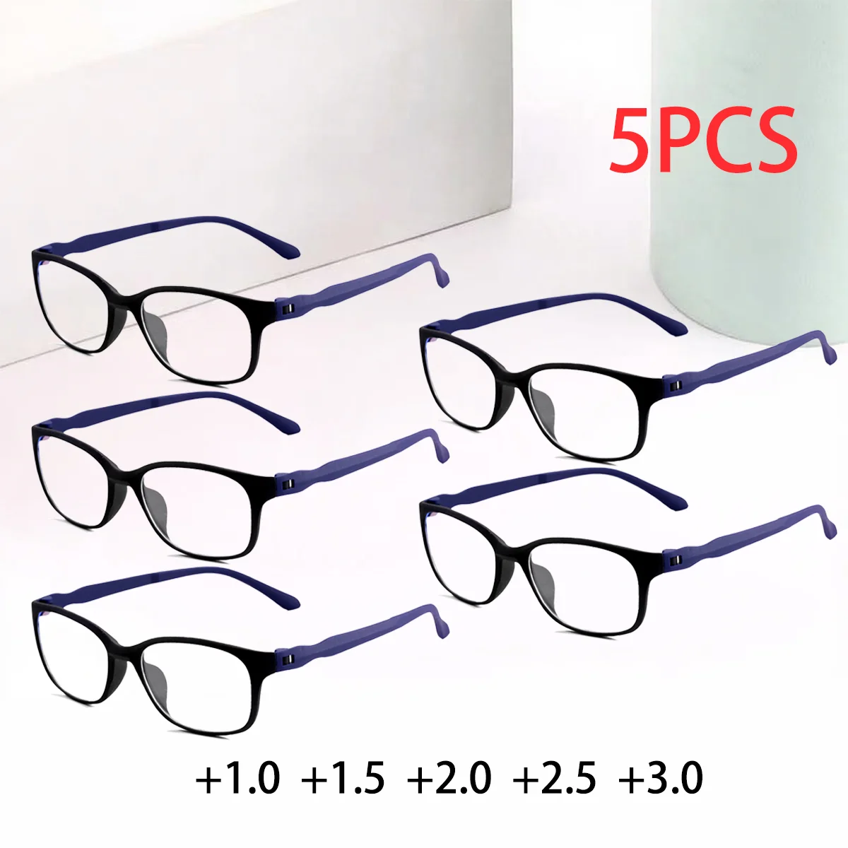 

5PCS Men Reading Glasses HD Presbyopic Eyewear Eye Protection Computer Eyeglasses +1.0 To +3.0 Mens Gafas Blue Light Glasses