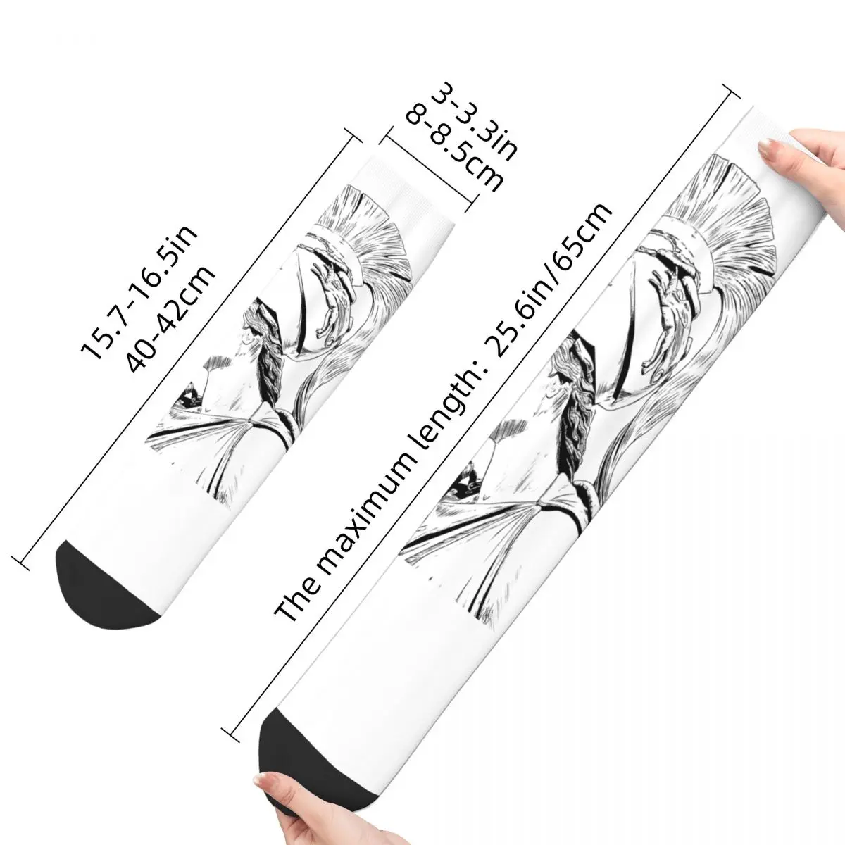 Funny Crazy Sock for Men Athena Hip Hop Harajuku Ancient Greek Goddess Happy Seamless Pattern Printed Boys Crew compression Sock