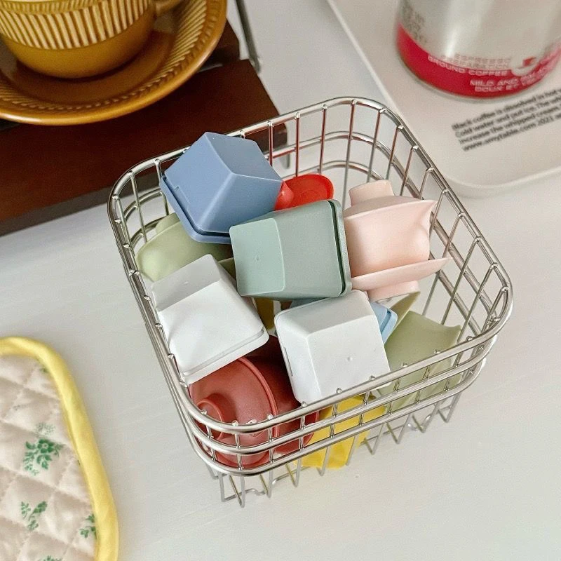 

Сливная корзина из нержавеющей стали 304, бытовая кухонная корзина для хранения, квадратная корзина для фруктов и овощей, корзина для хранения косметики