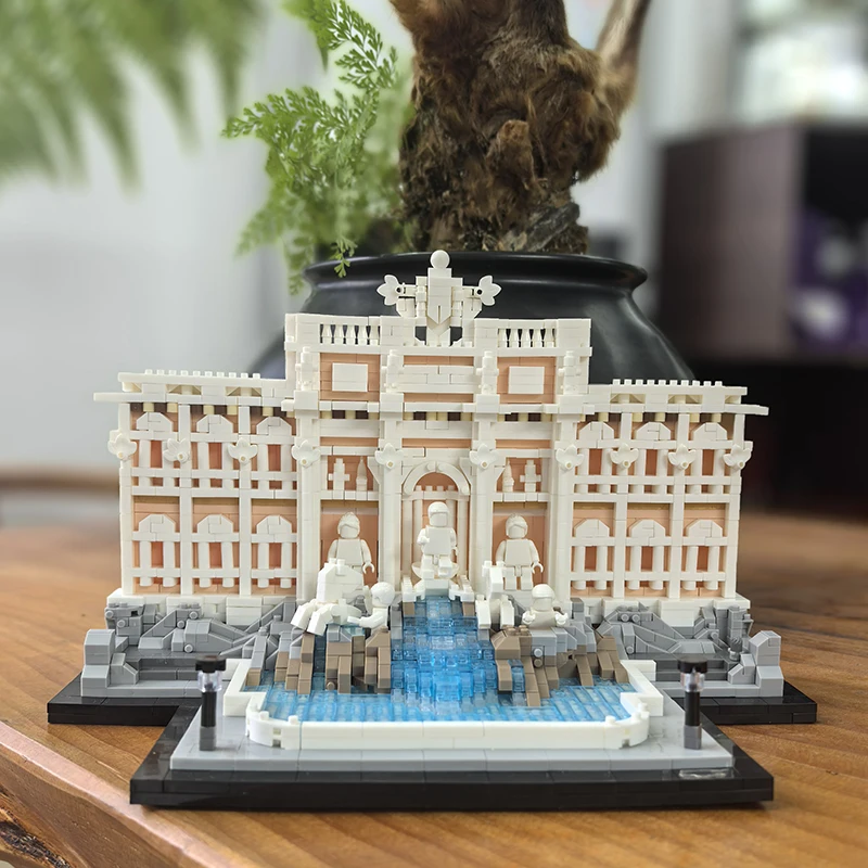 Creative Trevi Fountain Building Blocks Model World Famous City Street View Architecture Assembly Bricks Toys Gift For Kid Adult