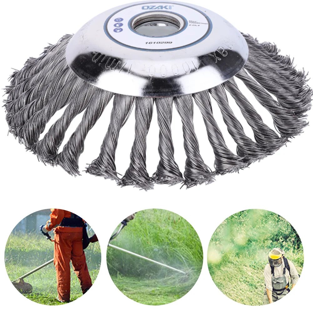 

6 Inch Knot Steel Wire Wheel Brush Disc Weed Brush Cutter Head Derusting Weeding Wheel for Lawn Mower Power Garden Tool