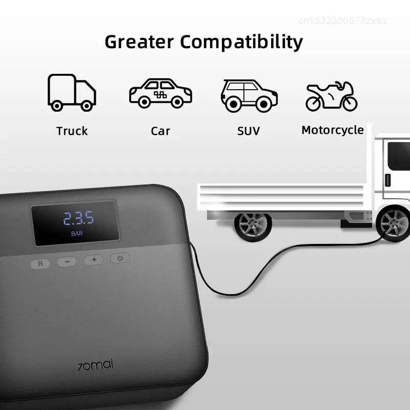 Xiaomi 70mai Car Air Compressor Lite 70mai Protable Wireless Electric Car Air Pump Mini Compressor Tire Inflator Auto Tyre Pumb