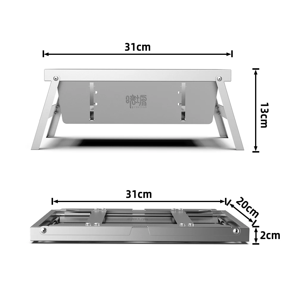 Estufa de Parrilla portátil de acero inoxidable para exteriores, estufa de asar desmontable para barbacoa, Picnic, plegable, para el hogar