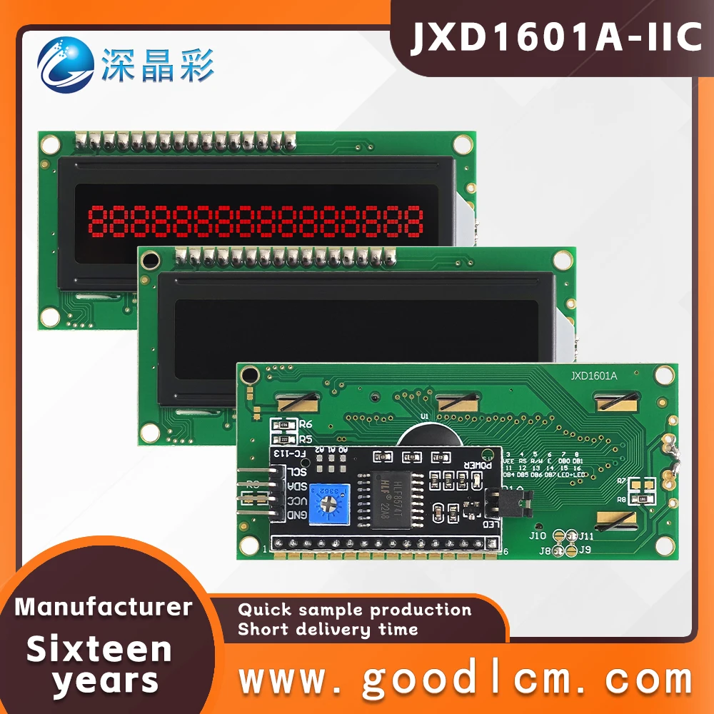 Small siz Russian language character screen dot matrix LCD display screen JXD1601A VA Red Negative LCM display module