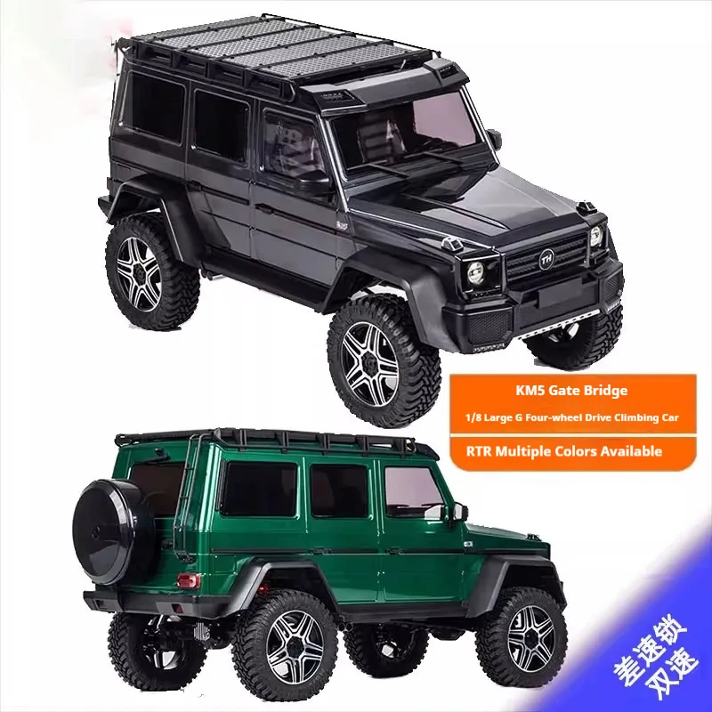 Thunder God Km5 Puente de puerta Big G 1:8 Control remoto a escala completa Rc profesional Tracción en las cuatro ruedas Modelo de vehículo de escalada todoterreno