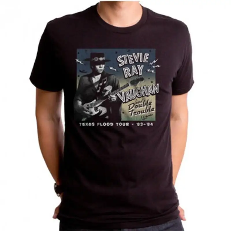 Stevie Ray Vaughan Double Trouble Texas Flood Tour Blues Rock T-Shirt