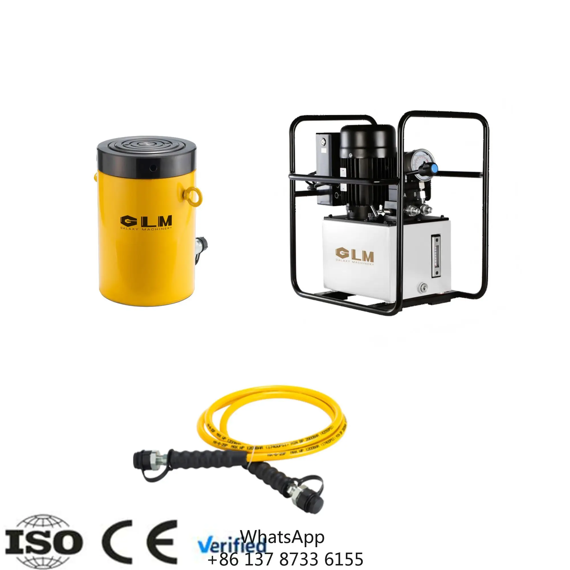 Professional Grade 50-200 Ton For Equipment Lifting & Positioning Single Acting High Tonnage Lock Nut Hydraulic Cylinder Jacks