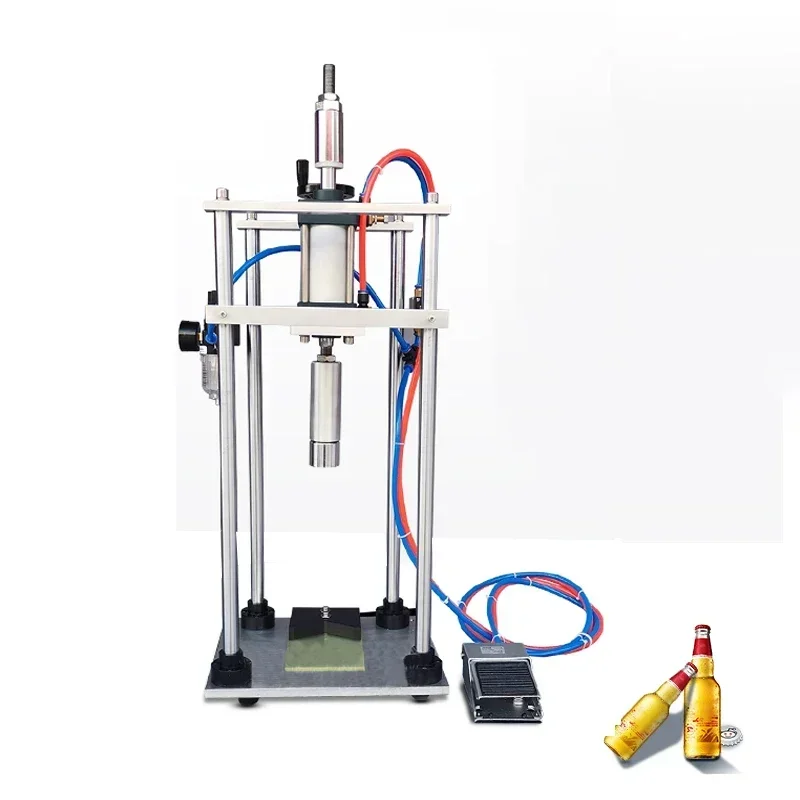 Upgraded Electric Pneumatic Desktop Bottle Capping Machine, Lock Cap Capper for Essential Oil Beer Soda Beverage Bottles
