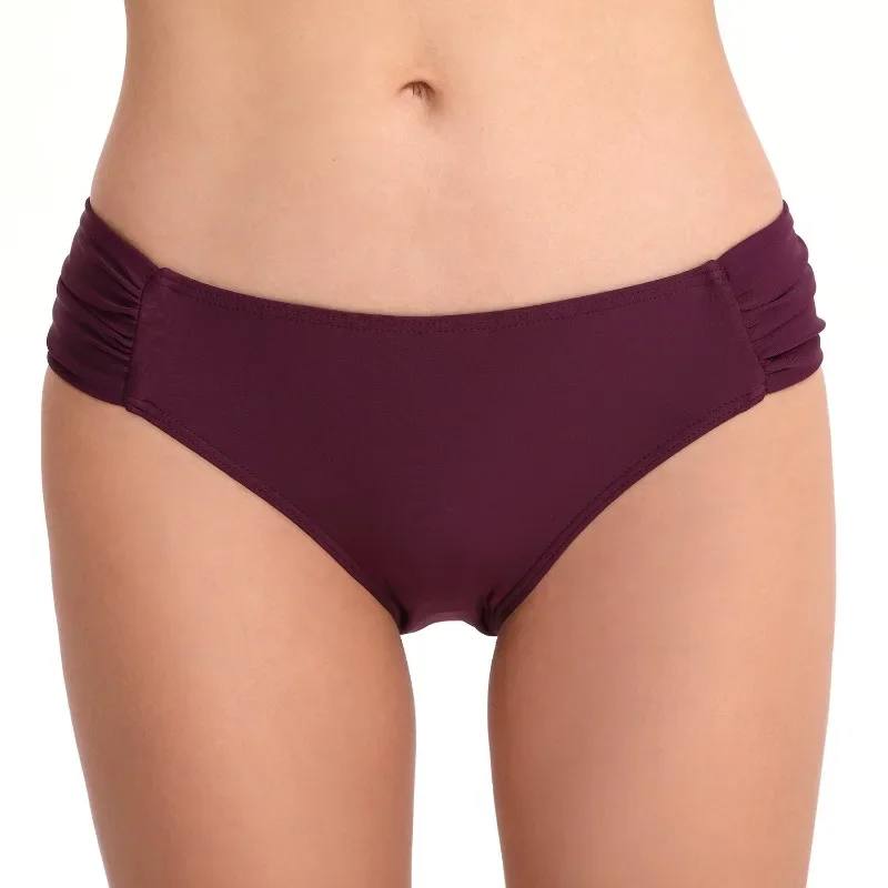 Pantalones cortos con pliegues para mujer, Shorts de baño ajustados de cintura media, de colores sólidos, a la moda, informales, para playa, novedad