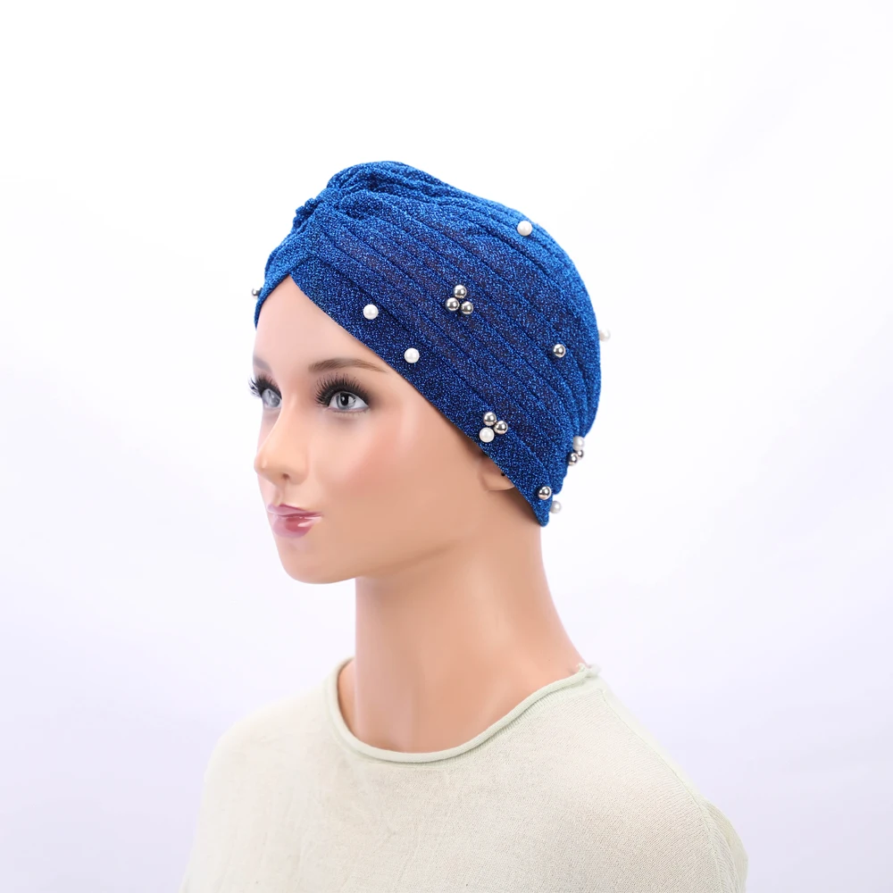 Newest Pearl Women\'s Muslim Hijab Hats Fashion Islam Inner Caps Classic Breathable Ladies Head Cover Headband Hijabs RIMAIRE