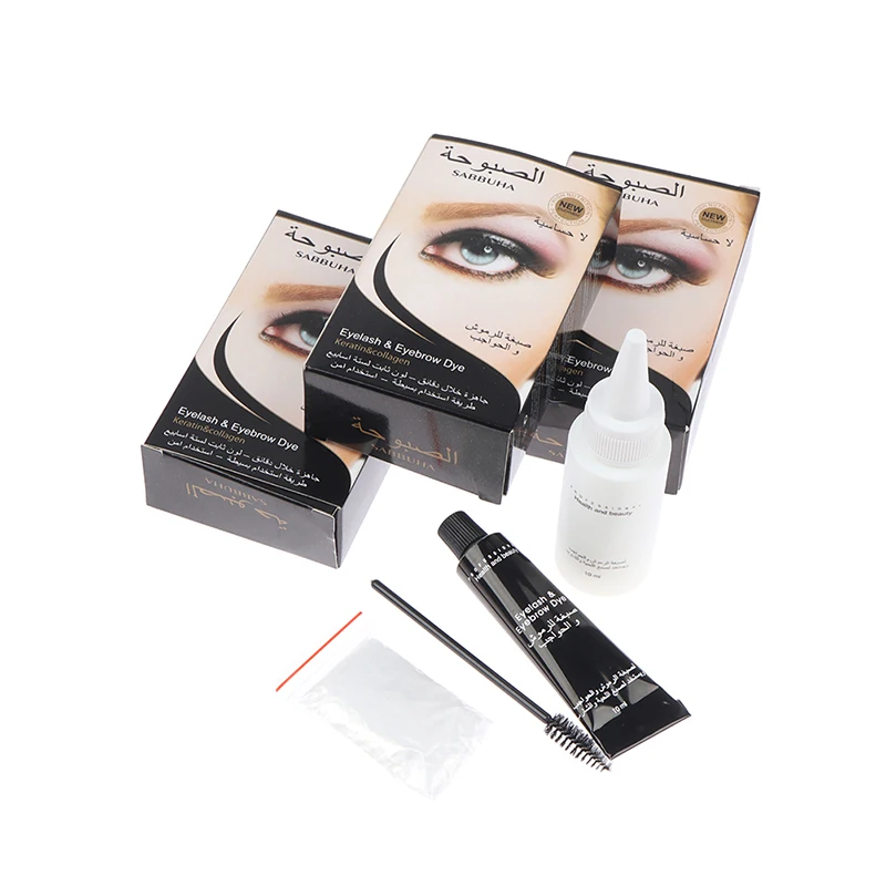 Henna Eyelash Eyebrow Dye Tint Gel Eyelash Brown Black Tint Cream Kit Easy Dye