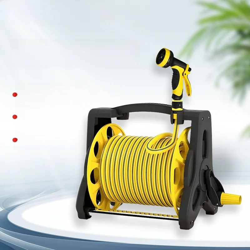 Gyroscopic Hand-Push Water Pipe Storage Rack Garden Washing Car Storage Holder Creative Design Short Sleeve Women's T-Shirt