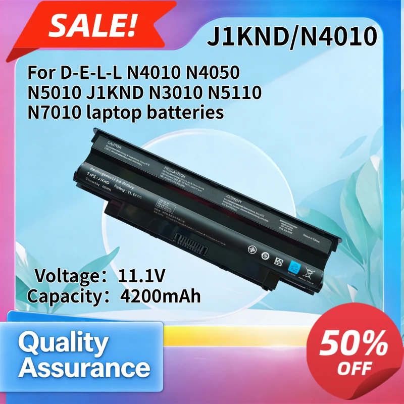 

4200mAh Compatible with D-E-L-L N4010 N4050 N5010 J1KND N3010 N5110 N7010 laptop batteries