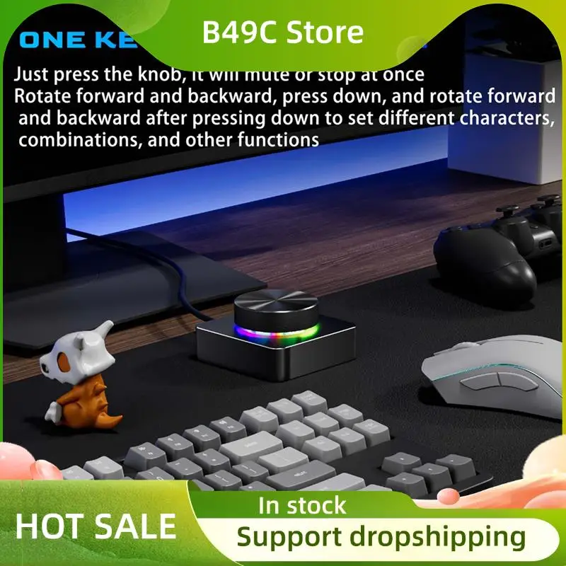 B49C USB Volume Knob Controller PC Computer Speaker Audio Volume Controller LED Effect
