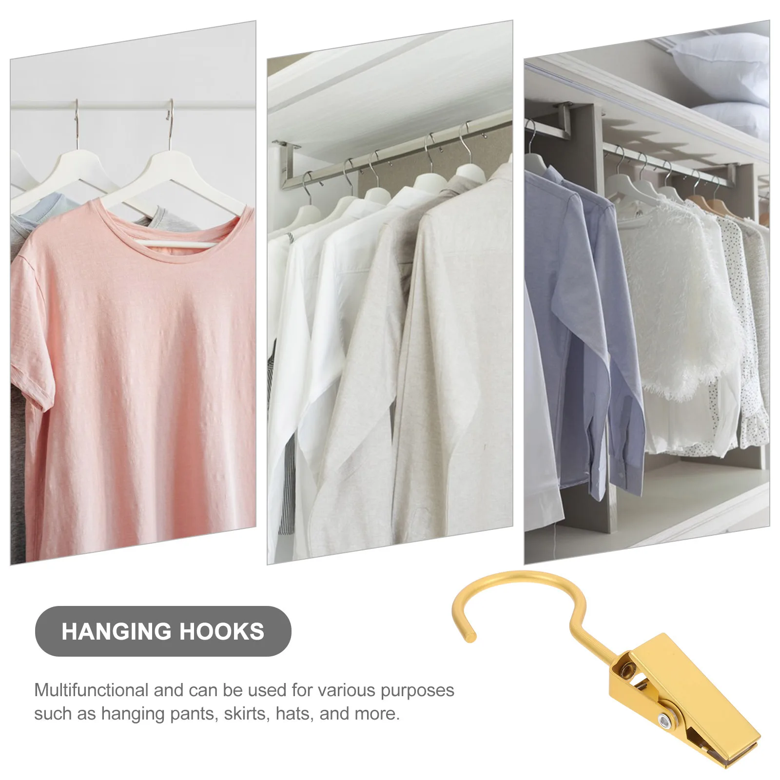 

Aluminum Alloy Pants Hanger Clip No Crease Hanging Organizer for Jeans Skirts Hats Closet Storage Heavy Duty Clothes Hanger