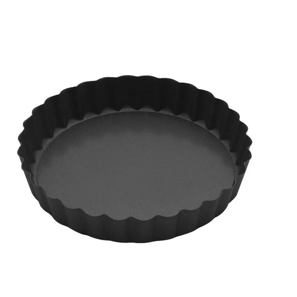 

2Pcs Carbon Steel Egg Tart Plates Non-Stick Baking Molds for Home Store Use Easy Clean Golden Heart Black Gray