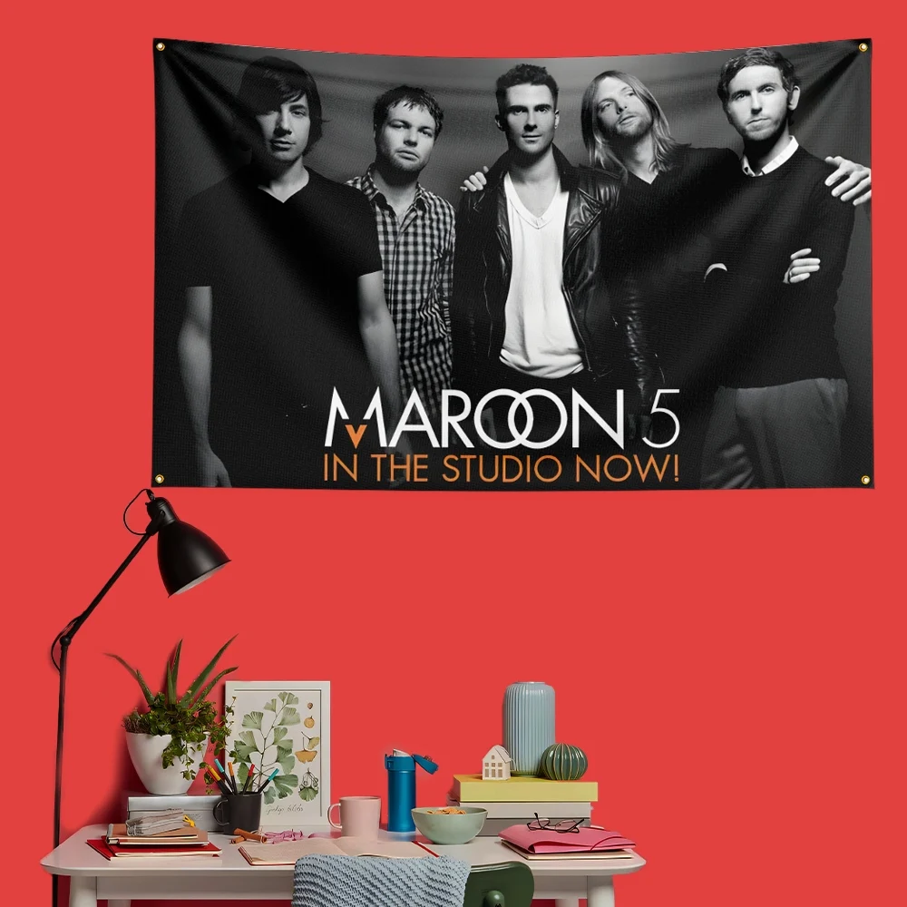 Maroon 5 Inspired Rock Music Flag 3x5 FT 90x150cm Polyester Decorative Banner Tapestry For Music Fans