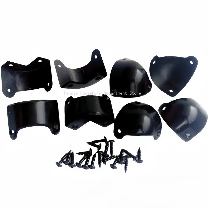 8 Pack Plastic Front Rear Black Plastic Guitar AMP Amplifier Cabinet Corner With Screws For Marshall
