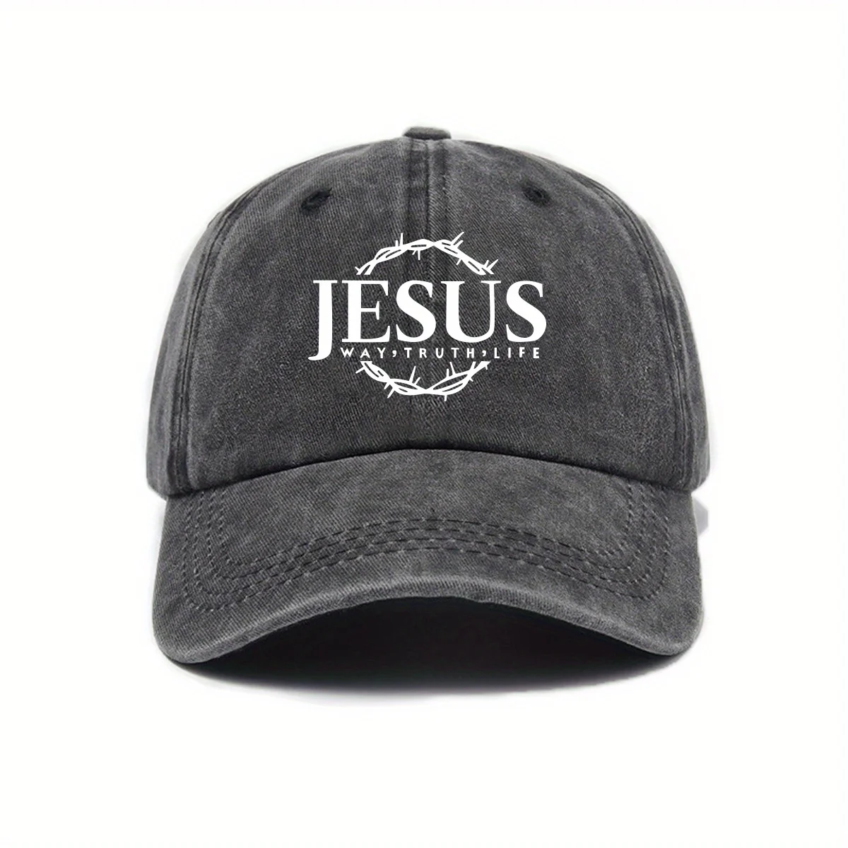 

2026 Adjustable Baseball Caps For Men And Women, Jesus Wreath Design, Urban Street Style Suitable For Leisure And Outdoor Activi