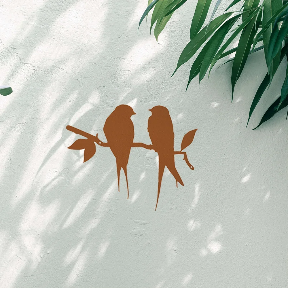 CIFBUY Bird On Branch Iron Wall Art, Metal Hanging Signage Plaque Sculpture, Home Dorm Restaurant Bedroom Decor Ornament