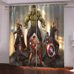 Marvel, The Avengers 100% Polyester Printed Anime Curtains For Living Room Living Room Bedroom Blackout Curtains Home