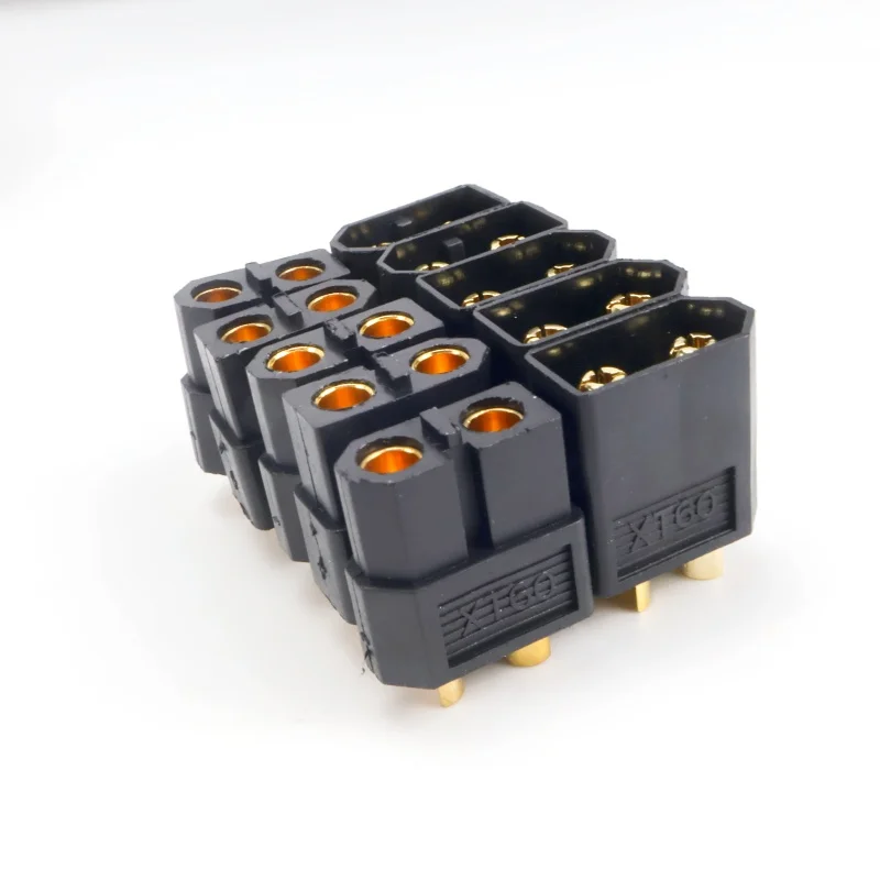 10 szt. Czarne złącza XT60 XT30 XT90 męskie żeńskie wtyki do akumulatorów RC Lipo, części zamienne do dronów i samolotów