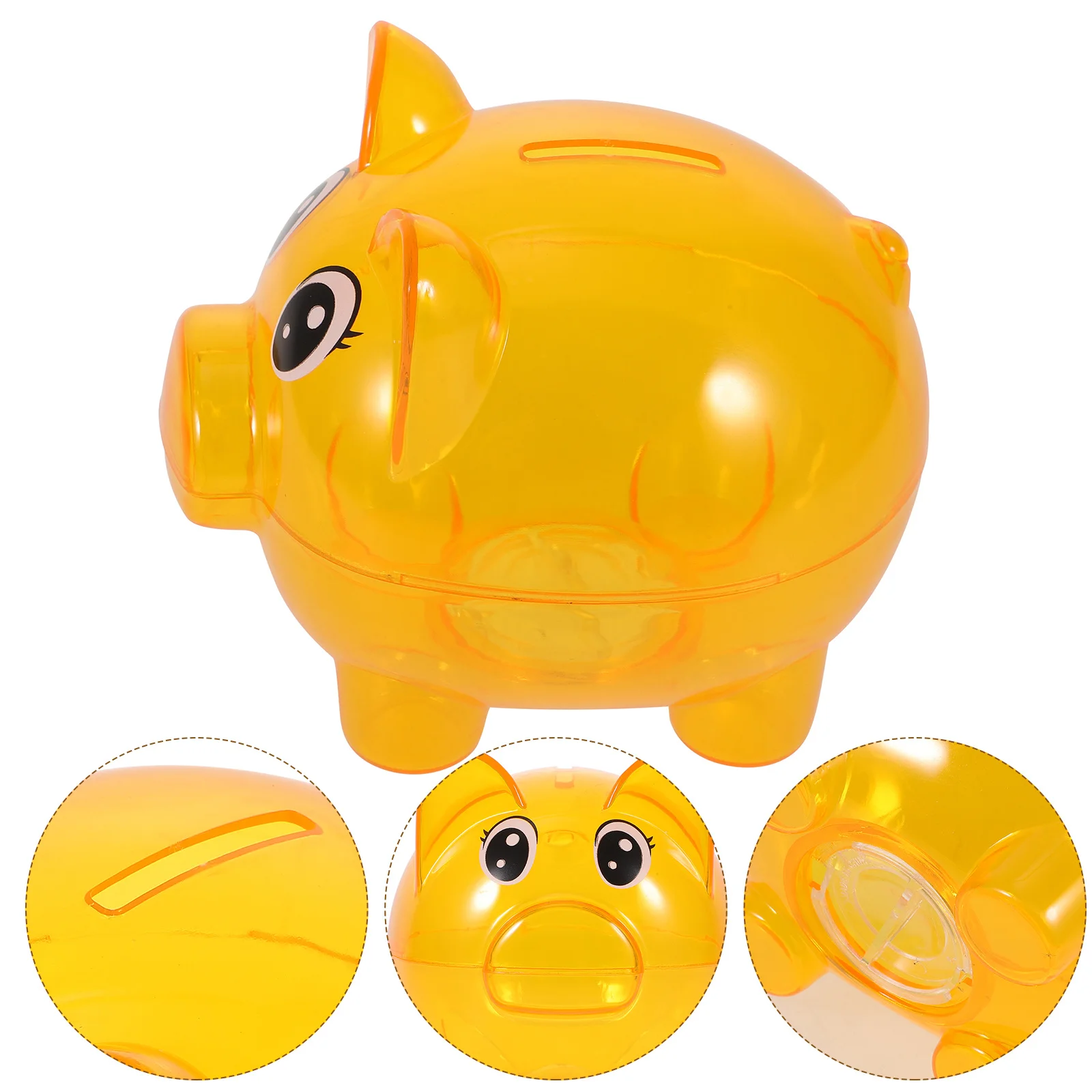 2Pcs Clear Piggy Bank Jar Transparent Coin Saving Pot Children Money Box Pig Money Bank Gift for Kids Pig Purse