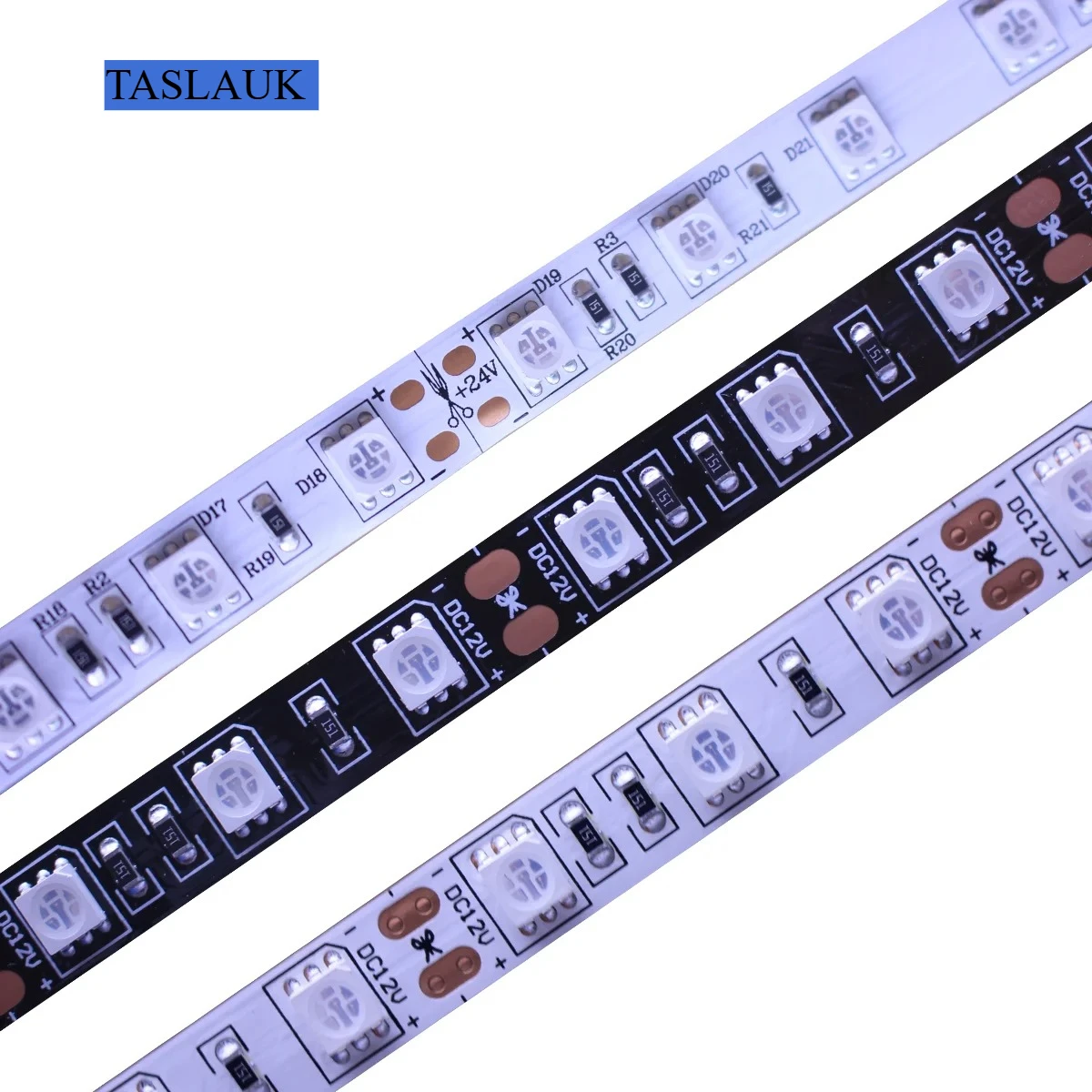 

5V 12V 24V 5050 Waterproof LED Strip Light Black PCB UV LED Strip 1M 2M 3M 4M 5M 395-405nm Ultraviolet Ray LED Tape Ribbon Lamp