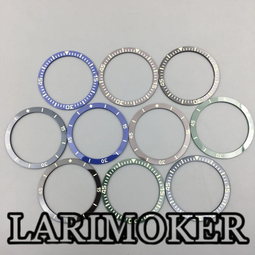 

LARIMOKER 38mm Flat Ceramic Green Luminous Watch Bezel Black Blue Green Bezel Insert Ceramic Bezel Watch Accessories