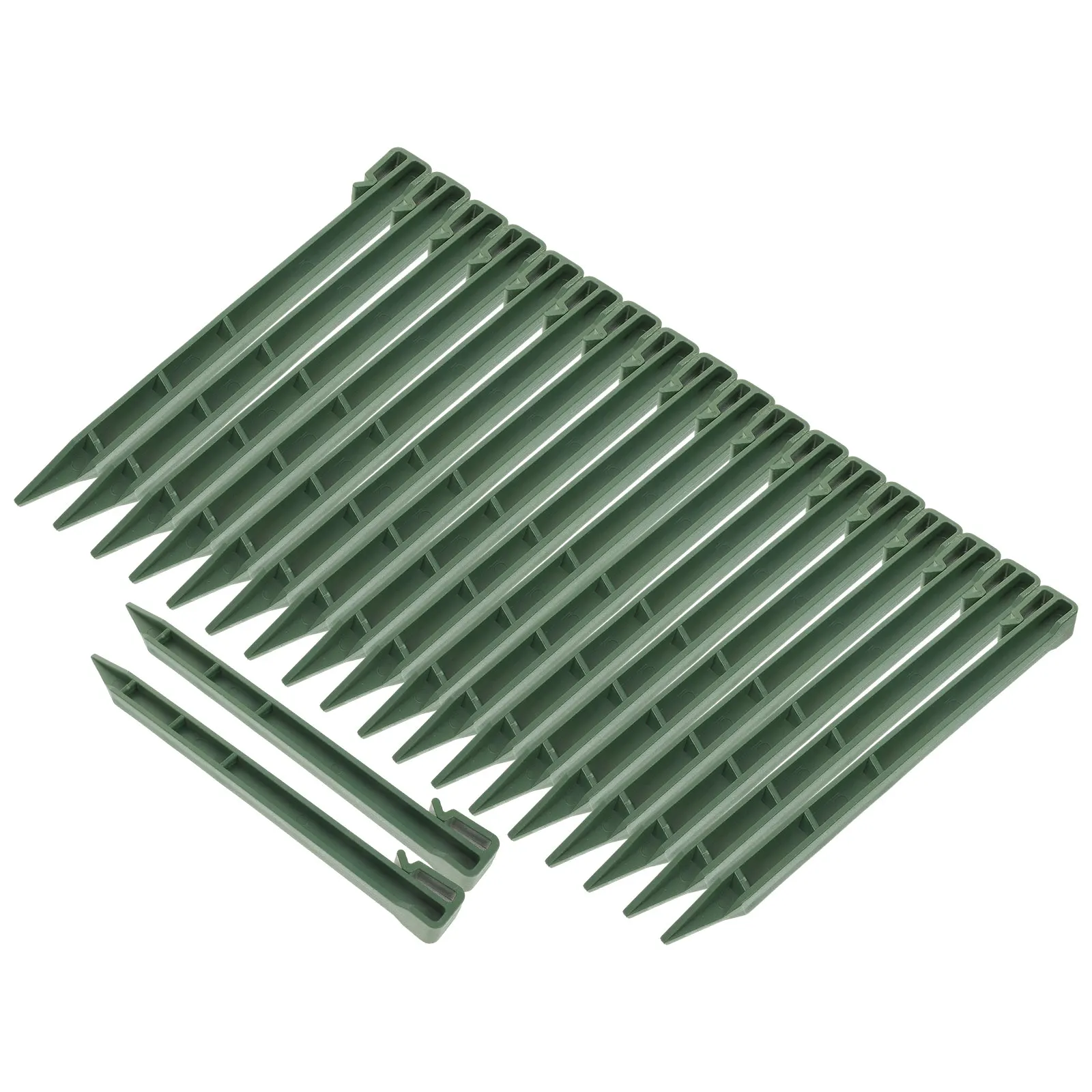 

20pcs Tent Pegs Plastic Stakes Camping Ground Nails Grass Cloth Green Heavy Duty Outdoor Snow Fixing Windproof