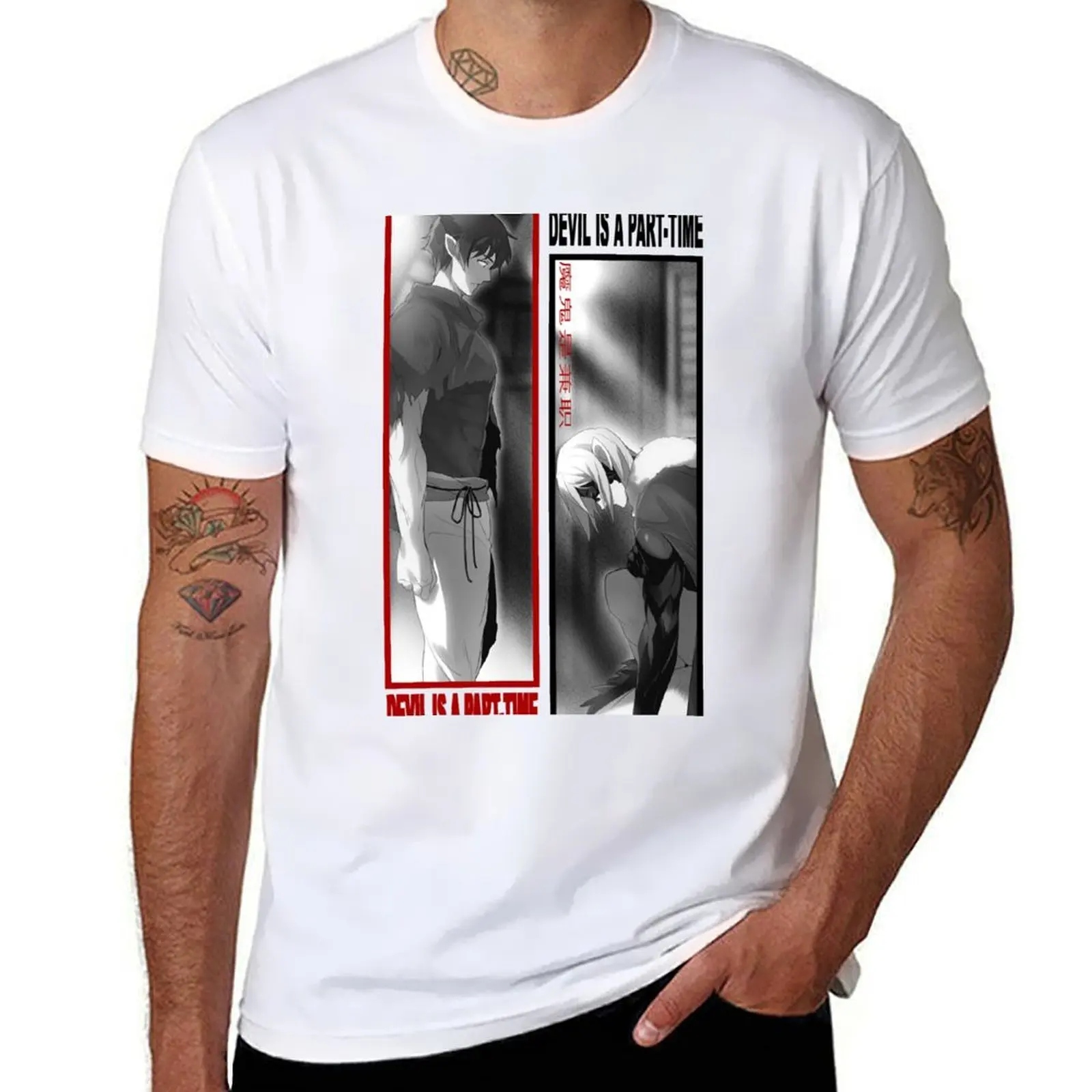 

SHIROU ASHIYA DEVIL IS A PART TIME T-Shirt t shirt men 100% cotton luxury brand t shirts for man slim fit T-Shirt