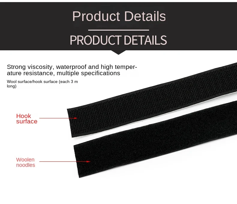 3M 9448a Black Double-Sided Automatic Adhesive 3m 16-38mm Strong Non-Trace High Temperature Resistant Hook and Fastener Tape view 4