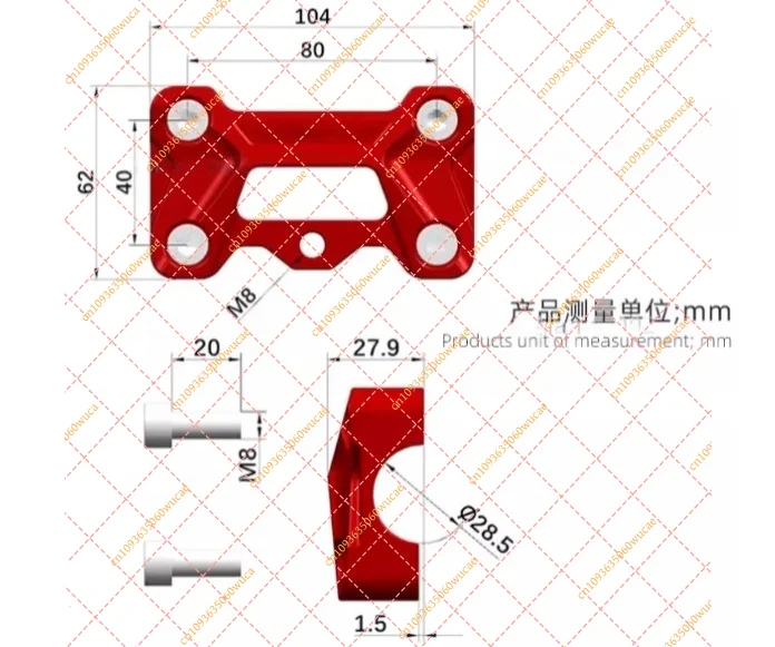 Handlebar Riser Kit Mount Clamp Replacement for Honda CB650R CB400F NX400 2024 Motorcycle