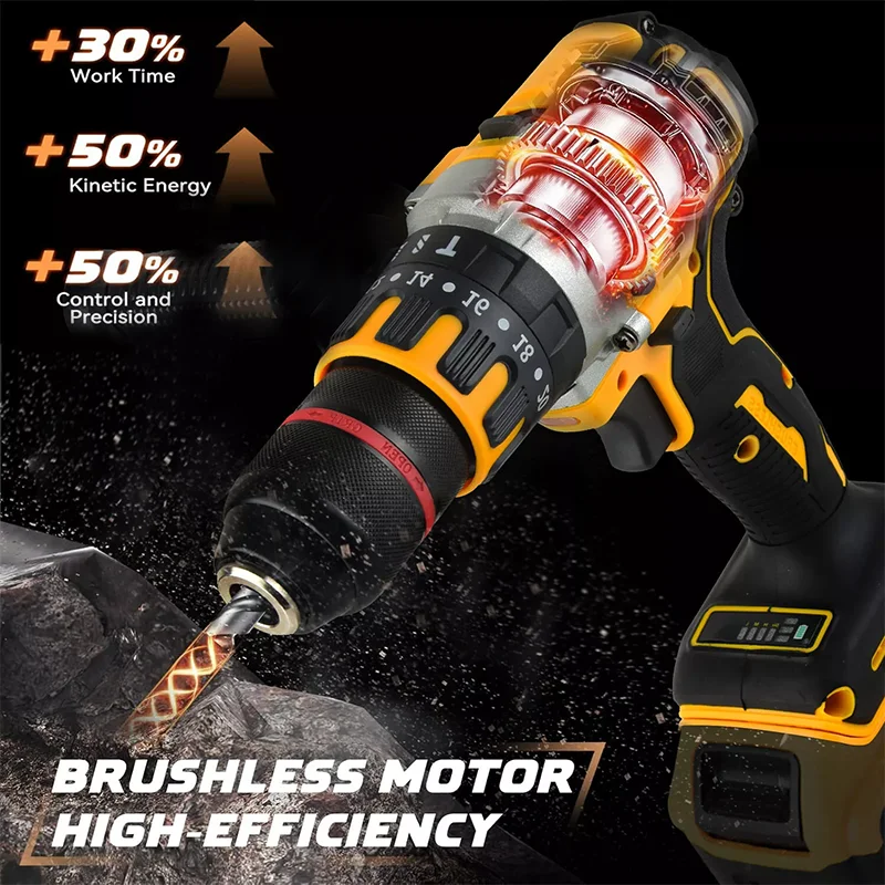 Electric Goddess DCD791 Brushless Drill Cordless Screwdriver Multifunctional Industrial Power Tools For Dewalt 20V Battery