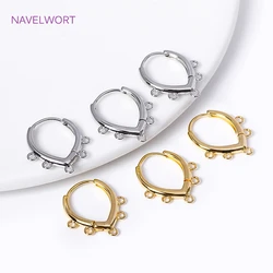 18K Gold Plated French Hoop Earring Clasps with 5 and 7 Closed Rings For Jewelry Making DIY Tassel/Pearls Earrings Accessories